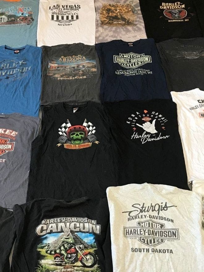 BUNDLE OF  VINTAGE HARLEY DAVIDSON PRINTED T SHIRTS alternate