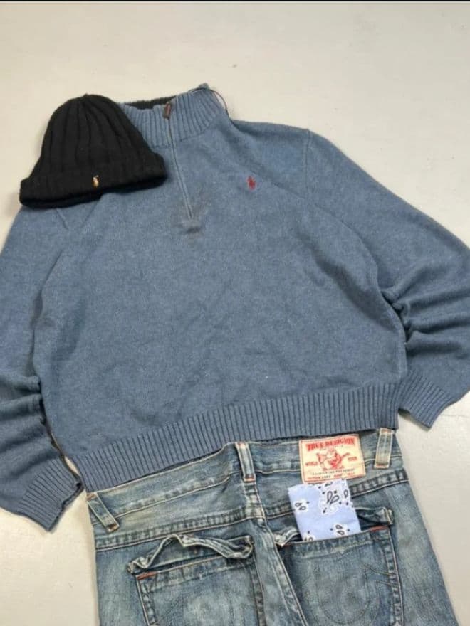 BUNDLE OF VINTAGE RALPH LAUREN 1/4 ZIPPERS — image 4 of 6