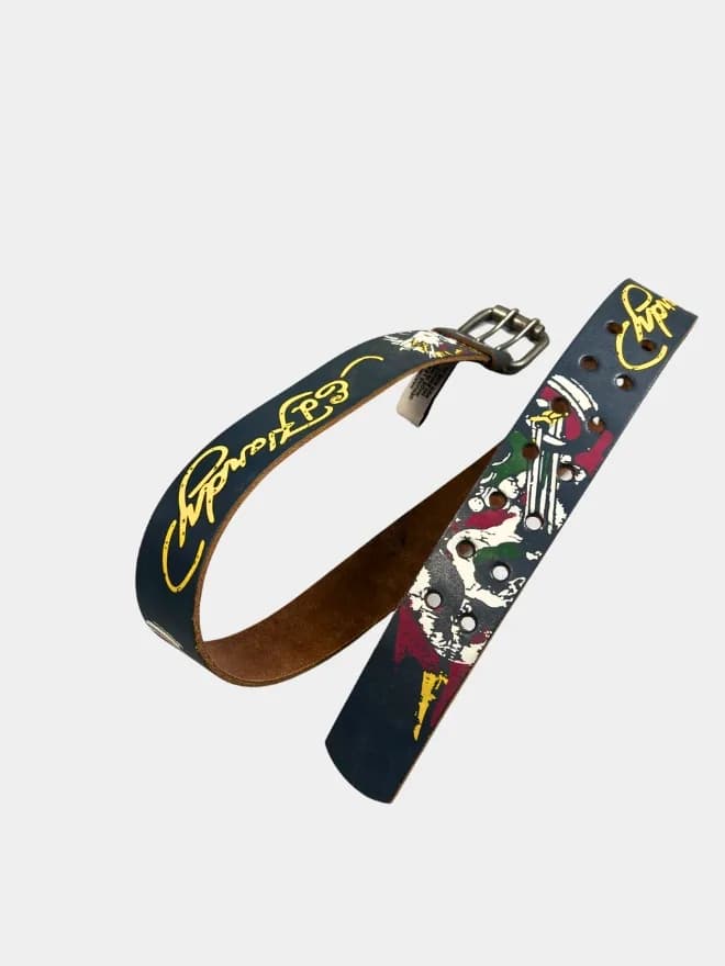 Vintage Ed Hardy Graphic Leather Belt – Y2K Tattoo Style — image 3 of 9