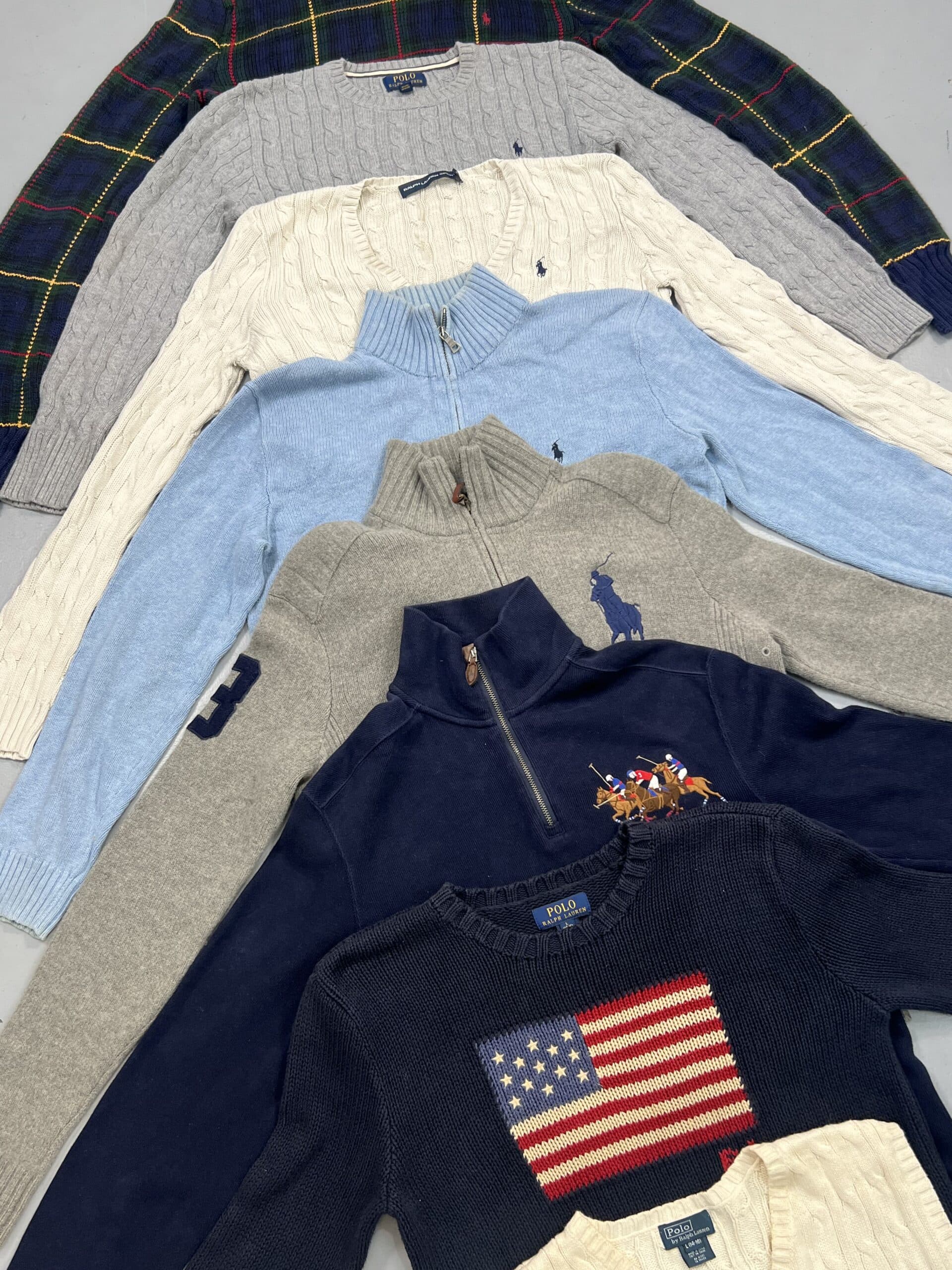 Polo Ralph Lauren Sweaters Sample Bundle – 10 Pcs – Zip & Knit Styles – Size S–XL — image 1 of 4