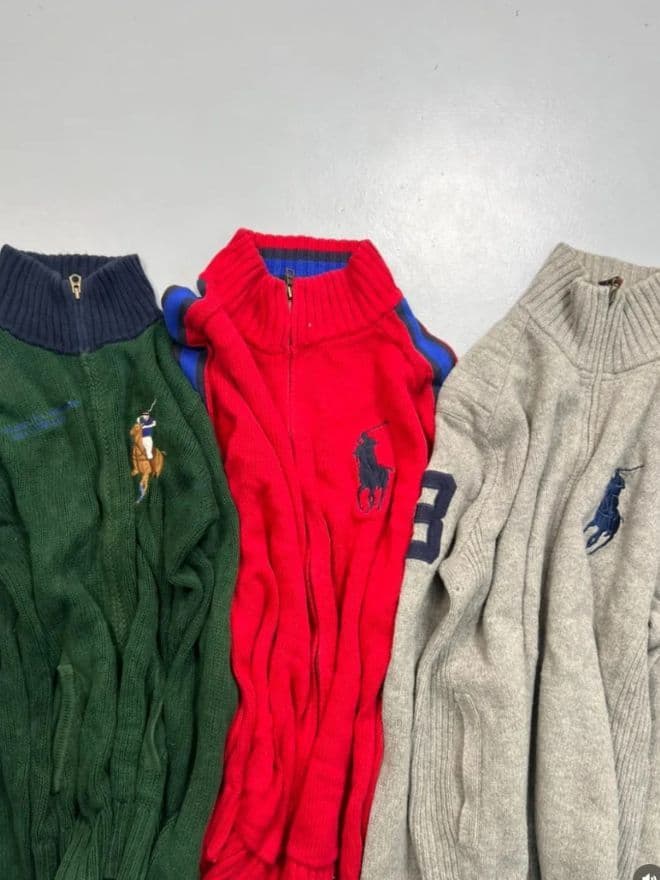 Bundle of Vintage Polo Ralph Lauren Big Pony Full Zipper Sweaters alternate