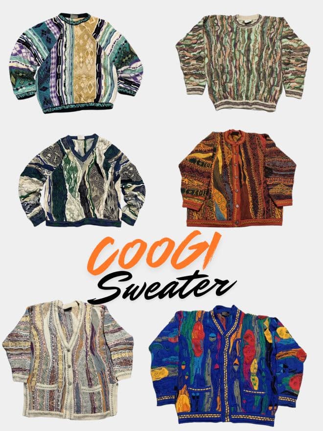  Bundle of Vintage Coogi Australia 3D Knit Multicolor Crewneck Sweater