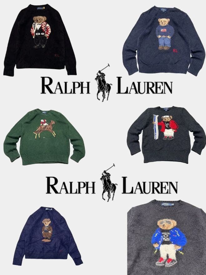 Bundle Of Vintage Ralph Lauren Polo Bear Sweater 
